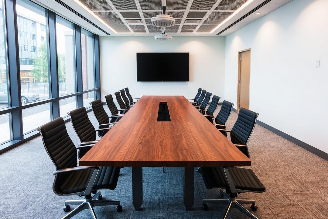 Conference room with walnut table